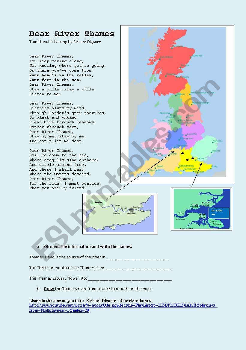 SONG   Dear River Thames [Editable]